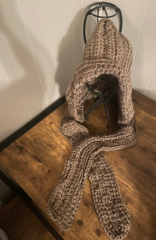 Head cowl w/ open scarf